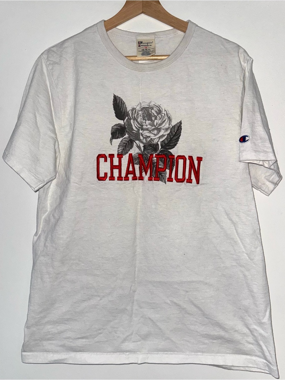 Champion Men’s White Logo Tee Embroidered